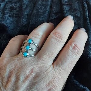 VINTAGE ARTISAN SAMUEL BEHNAM SLEEPING BEAUTY TURQUOISE RING 9.25